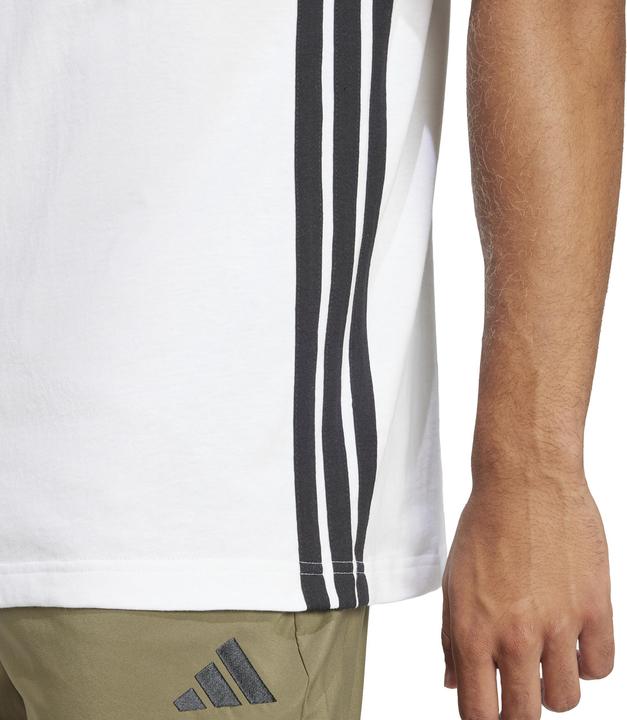 Produktbild adidas Herren Essential Three Stripes Single Jersey Tee, White/Black, L (L)
