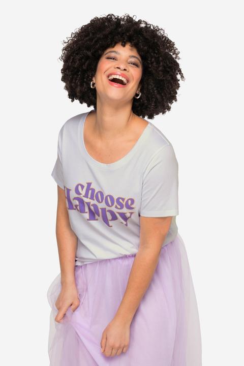 Image du produit Angel of Style T-shirt coupe Classic Fit à col rond et manches courtes, inscription (54)