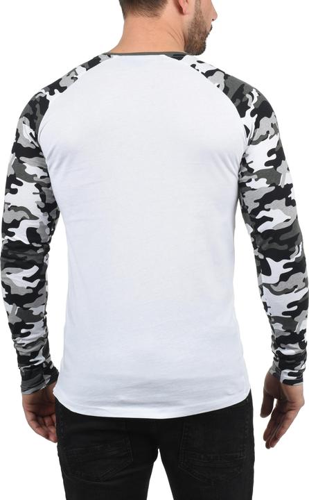 Actual product image Solid Cajus Men's Camouflage Long Sleeve T-Shirt Top With Crew Neck Made Of 100% Cotton With Pattern (L)