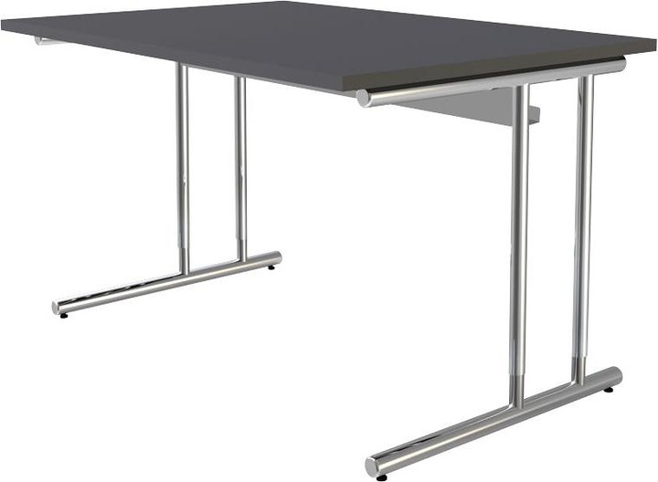 Immagine prodotto Kerkmann Scrivania antracite rettangolare con gambe a C cromate 120,0 x 80,0 cm