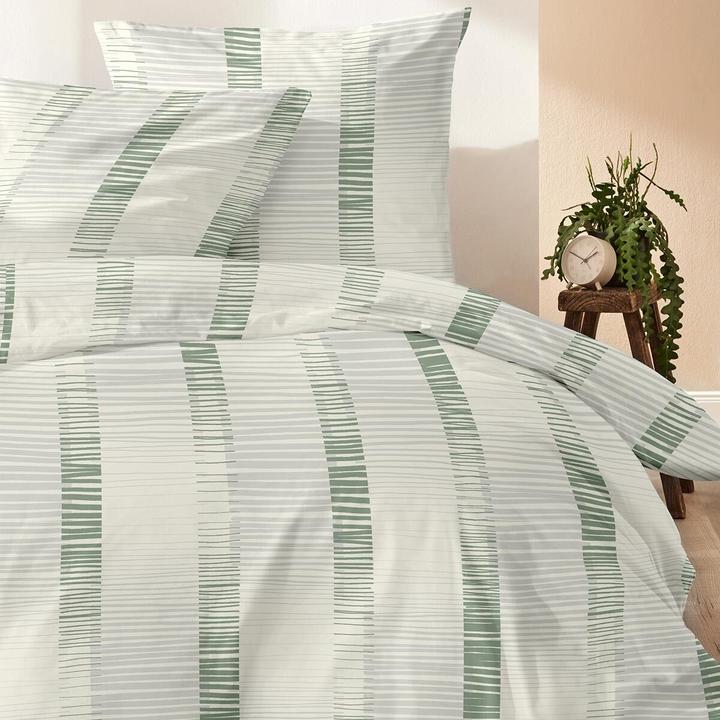 Produktbild Enrico Coss Feinbiber Bettwäsche Gladstone grün (Bettwäsche Set, 135x200 cm, 80x80 cm)
