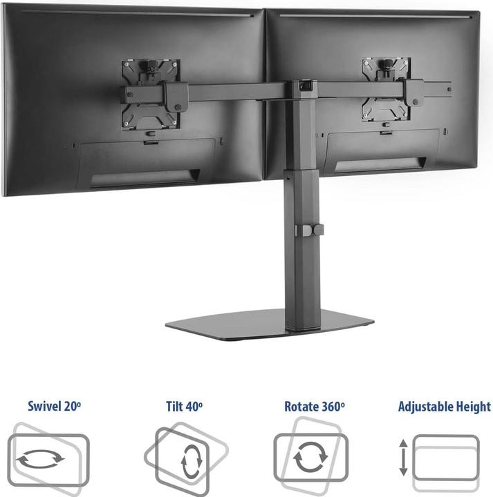 Actual product image ACT Monitor Desk Stand, 2 screens up to 27ö, with gas spring (Table, 27", 12 kg)