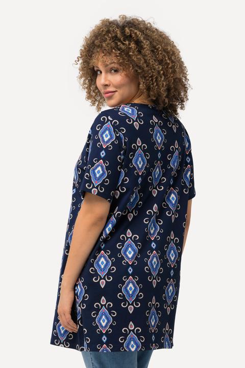 Actual product image Ulla Popken Abstract Print Short Sleeve Knit Tunic (42, 44)