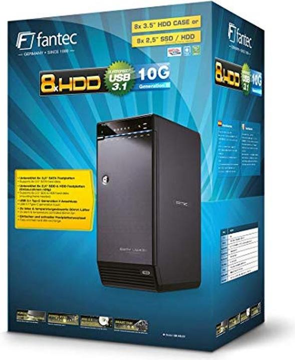 Produktbild Fantec QB-X8U31 8x 3,5 SATA HDD USB 3.1 (3.5")