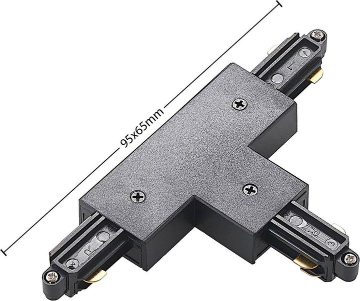 Actual product image Lindby T-connector 1-phase system, black