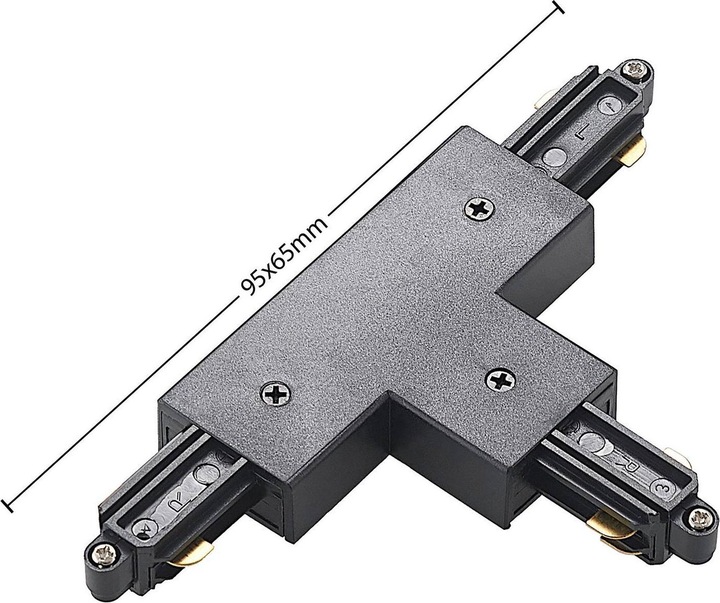 Image du produit Lindby Connecteur en T pour système monophasé, noir