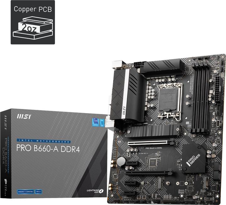 Produktbild MSI PRO B660-A DDR4 (LGA 1700, Intel B660, ATX)