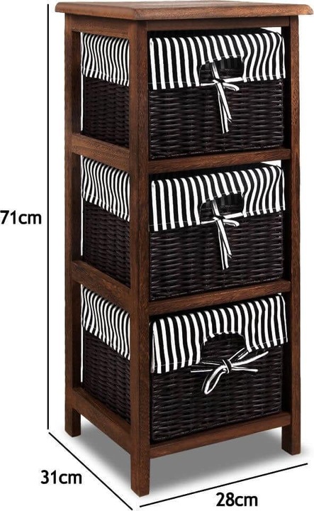 Actual product image Casaria Floor standing shelf with baskets (71 x 31 x 28 cm)
