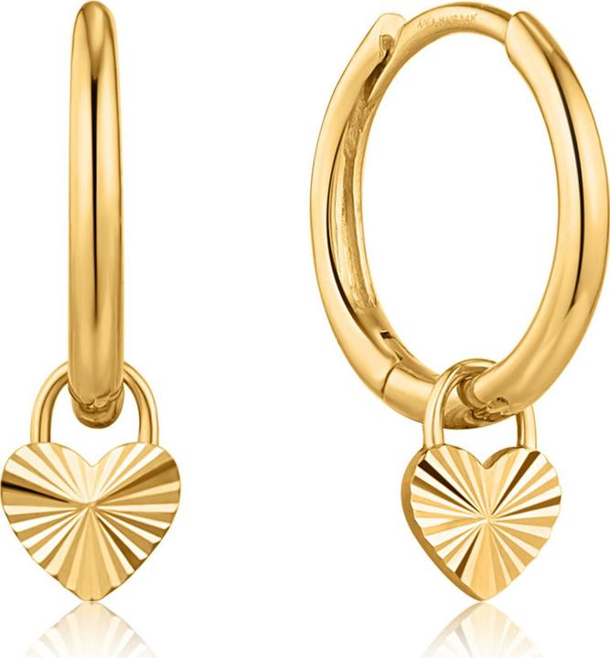 Image du produit Ania Haie 14kt Gold Heart Padlock Huggie Boucles d'oreilles (Or jaune 585)
