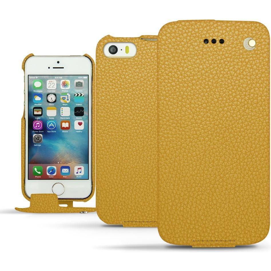 Noreve Lederschutzhülle vertikal (Apple iPhone SE), Smartphone Hülle, Orange