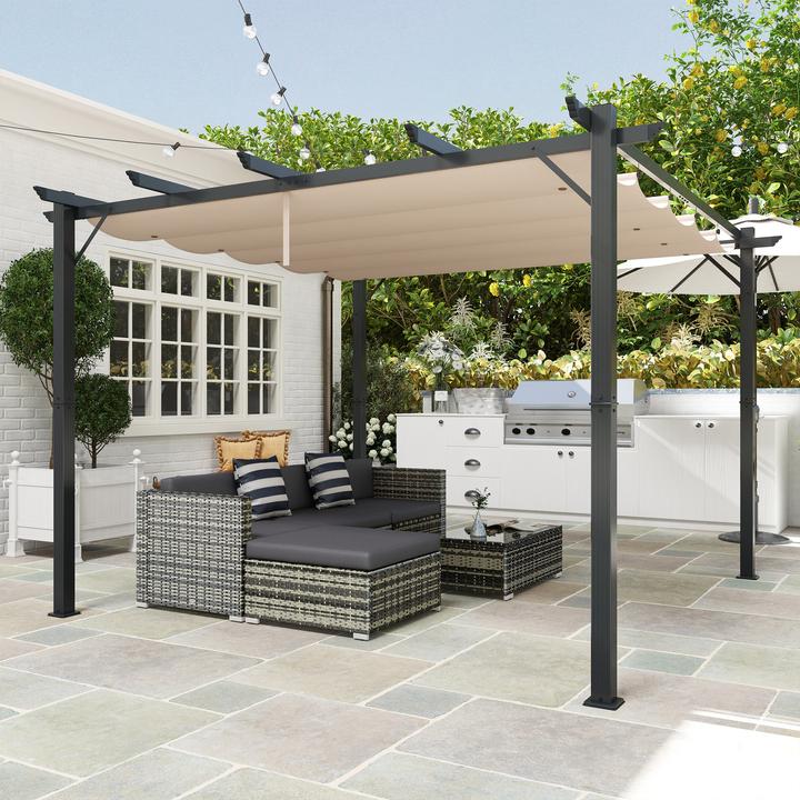 Actual product image Outsunny Pergola with sliding roof (300 cm, 300 cm)