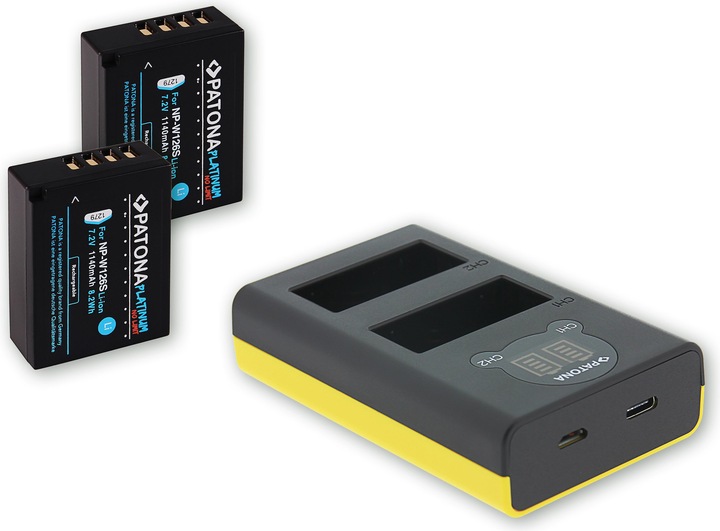 Actual product image Patona NP-W126S set (Charger, Rechargeable battery)