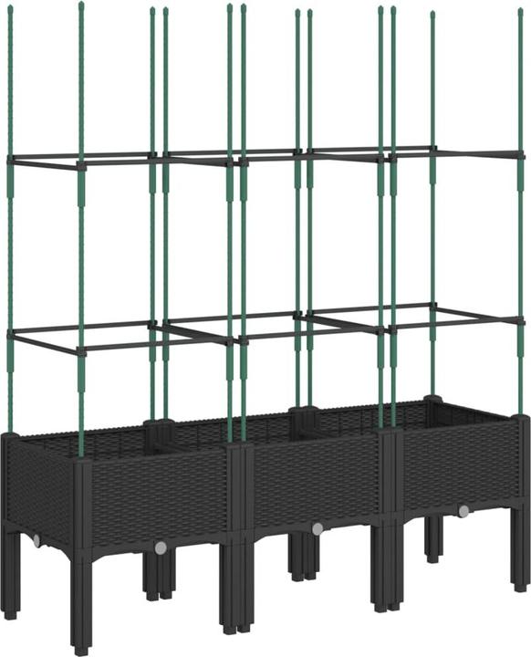 Image du produit vidaXL Bac à plantes avec treillis PP