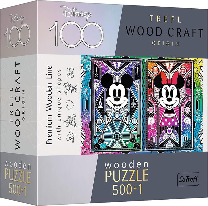 Produktbild Trefl Holz Puzzle 500+1 - 100 Jahre Disney Mickey & Minnie (500 Teile)