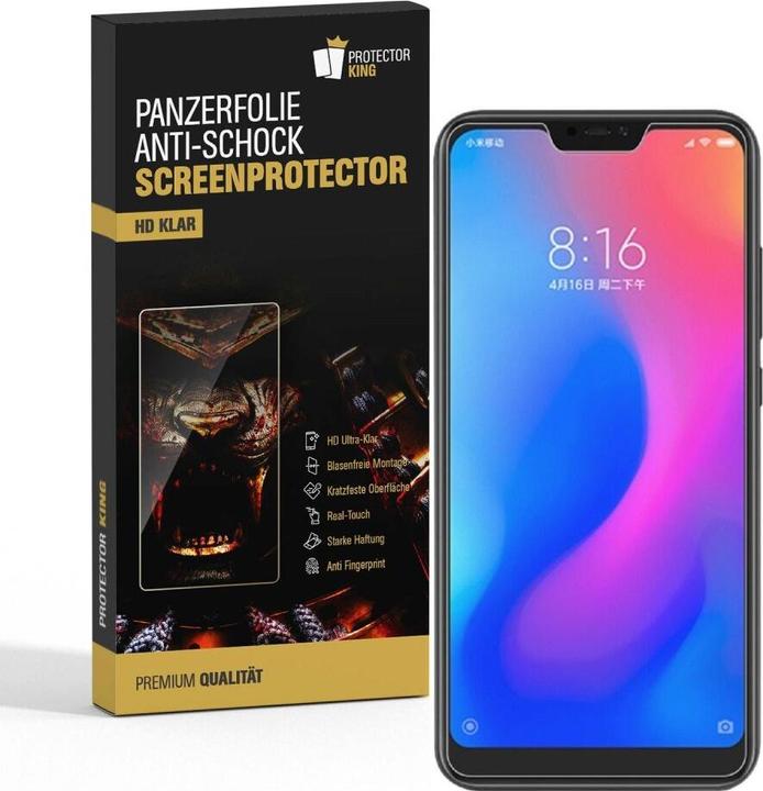 Actual product image Protectorking 3x Panzerfolie Anti-Shock HD Klar (3 Piece, Xiaomi Redmi Note 6 Pro)
