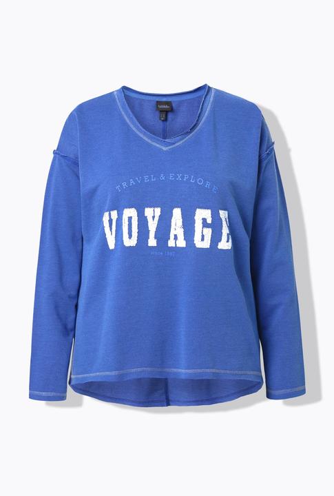 Produktbild Ulla Popken Sweatshirt, Pailletten, V-Ausschnitt, Langarm, Rollkanten (44)