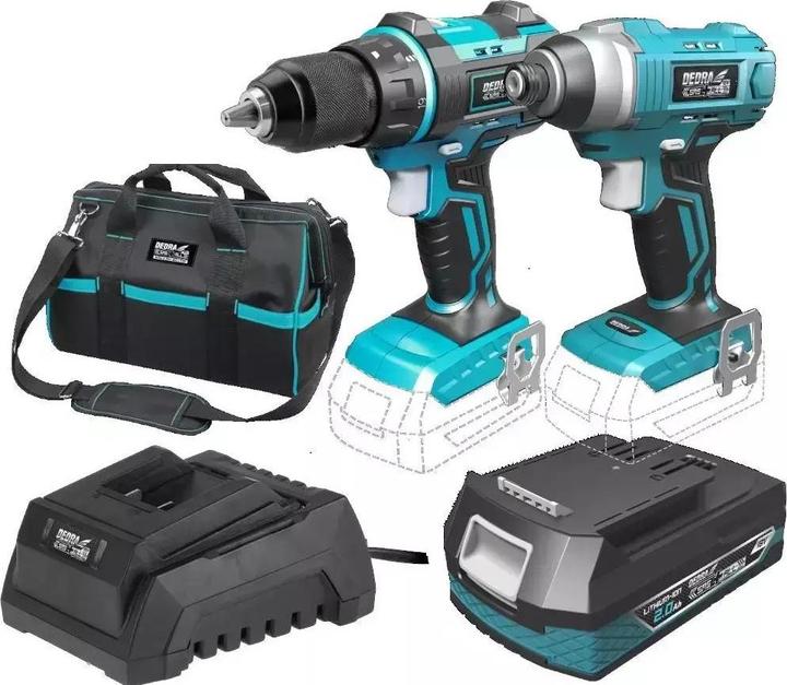 Actual product image Dedra 5-piece power tool set (DED7018) (Rechargeable battery operated)