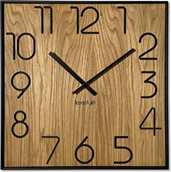 Image du produit Flexistyle Horloge mural en bois de chêne silencieux sans tic-tac (40 cm)