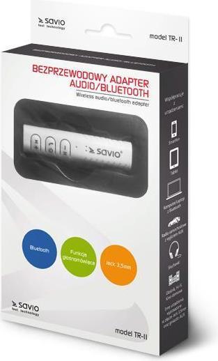 Actual product image Savio TR-11/W - Bluetooth adapter - white (Transmitter & Receiver)