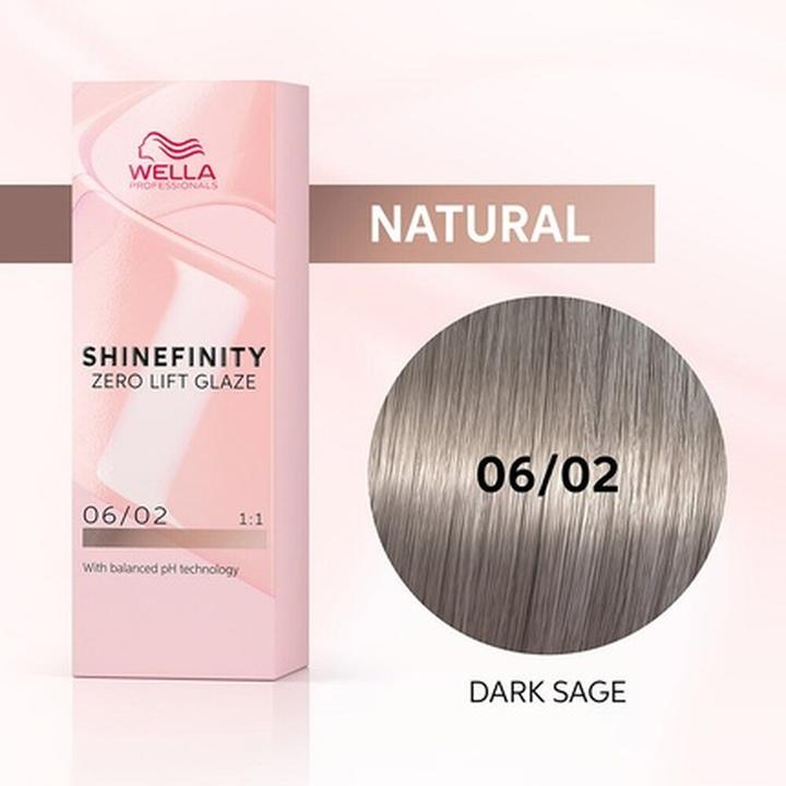 Produktbild Wella Shinefinity Dark Sage 06/02 Natural Dark Blonde Matt Demi-Permanent Hair Color 60ml (02, 06)