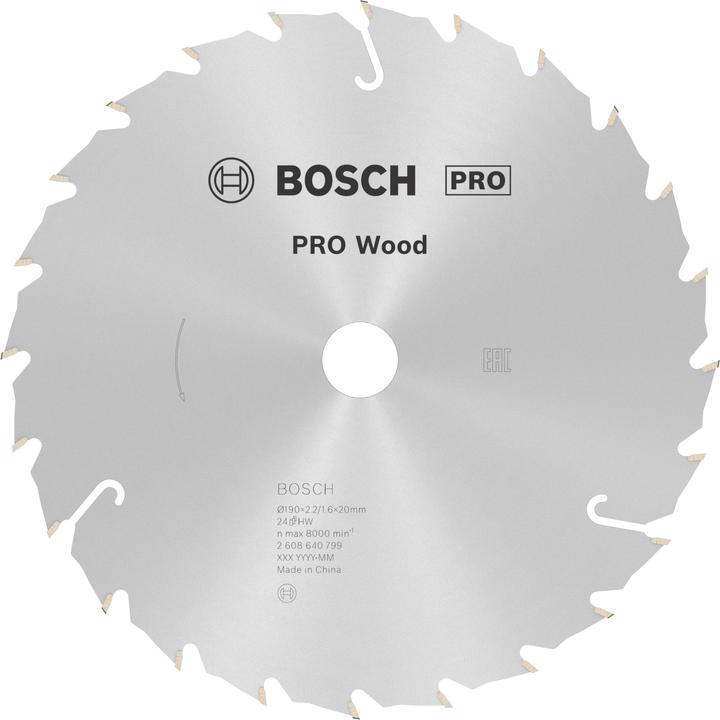 Actual product image Bosch Professional Zubehör PRO Wood circular saw blade, 190 x 2.4 x 20 mm