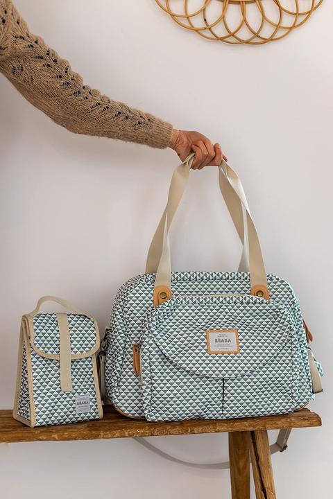 Actual product image Beaba Geneva II Changing Bag "PLAY PRINT" sage
