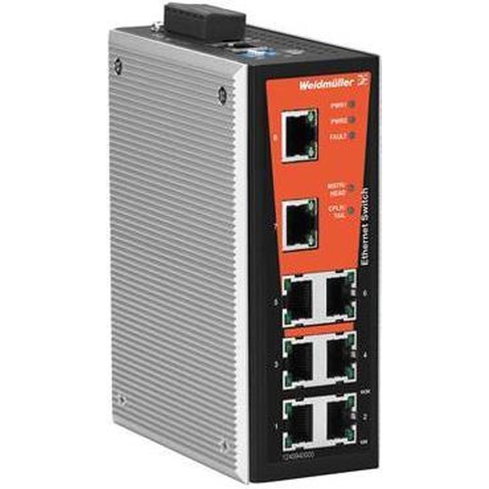 Weidmüller Network Switch Managed, Fast Ethernet (8 porte), Switch di rete, Nero