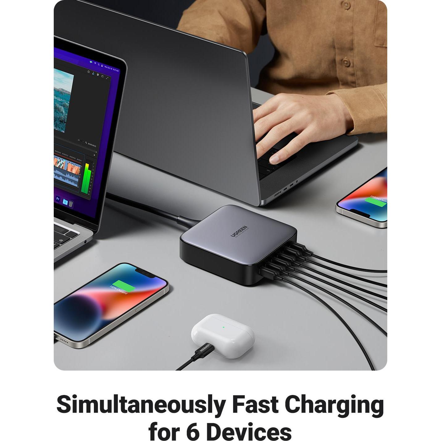 Thumbnail - Ugreen Nexode Desktop (200 W), USB Ladegerät, Schwarz