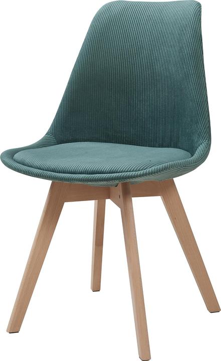 Produktbild En.Casa Esszimmerstuhl Fläten 2er Set Cord Dunkelgrün