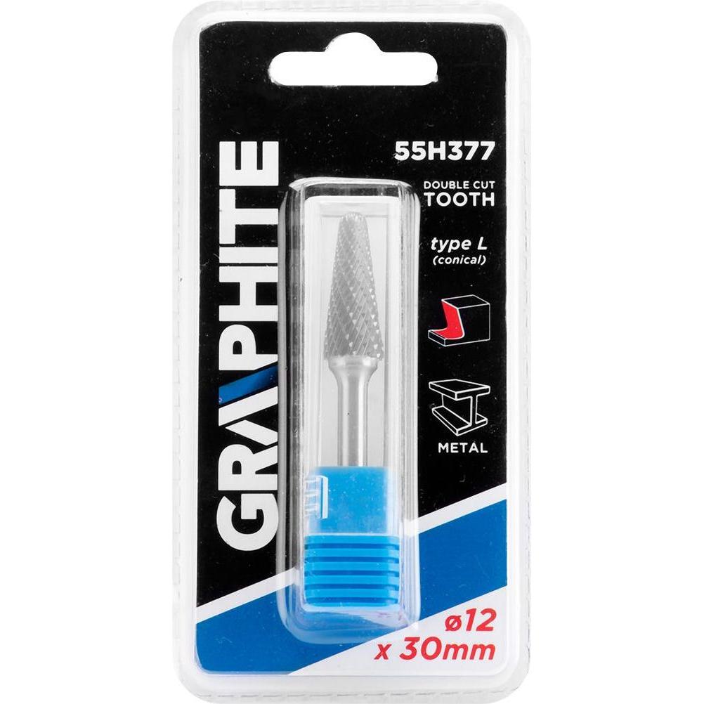 Graphite, Fräser, Graphit HM METAL GRAPE L TYP (KEGEL) 12 X 30 MM STIEFEL 6 X 45 MM 55H377 GRAPHIT