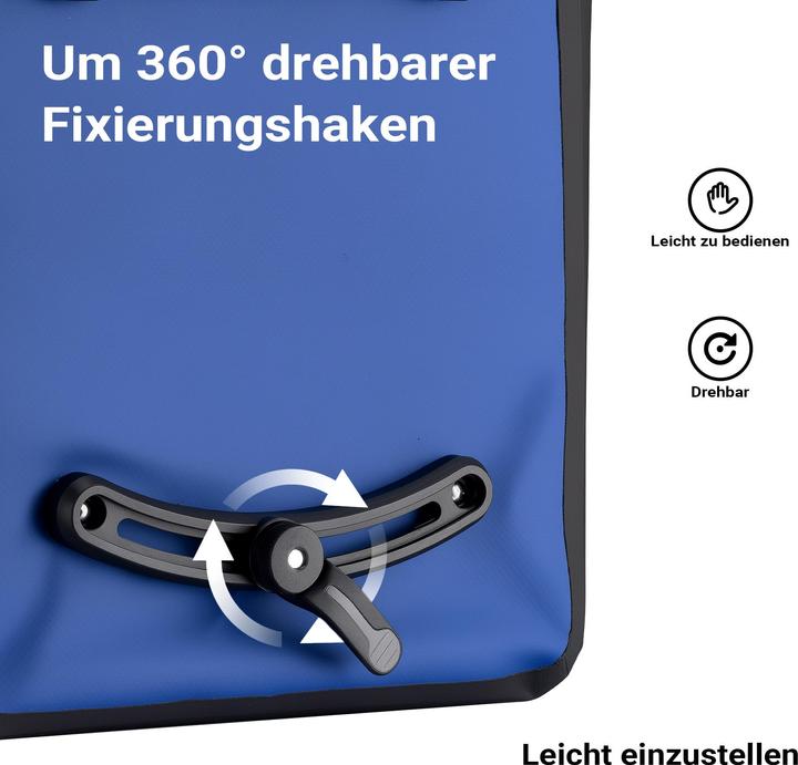 Produktbild Wiltec Gepäckträgertasche blau 22l Fahrradtasche Gepäckträger Gepäcktasche (22 l, Gepäckträgertasche)