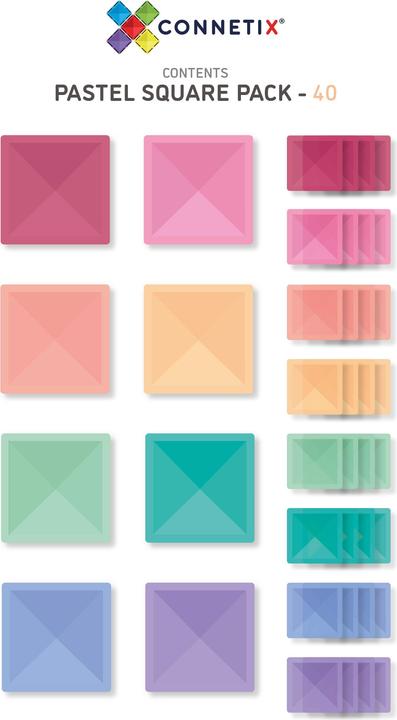 Actual product image Connetix Pastel Square Pack
