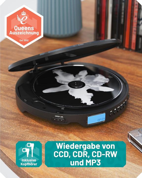 Image du produit Lenco Majority Oakcastle CD10 schwarz / tragbarer CD-Player / 3,5 mm Klinke / CDCD-RCD-RW