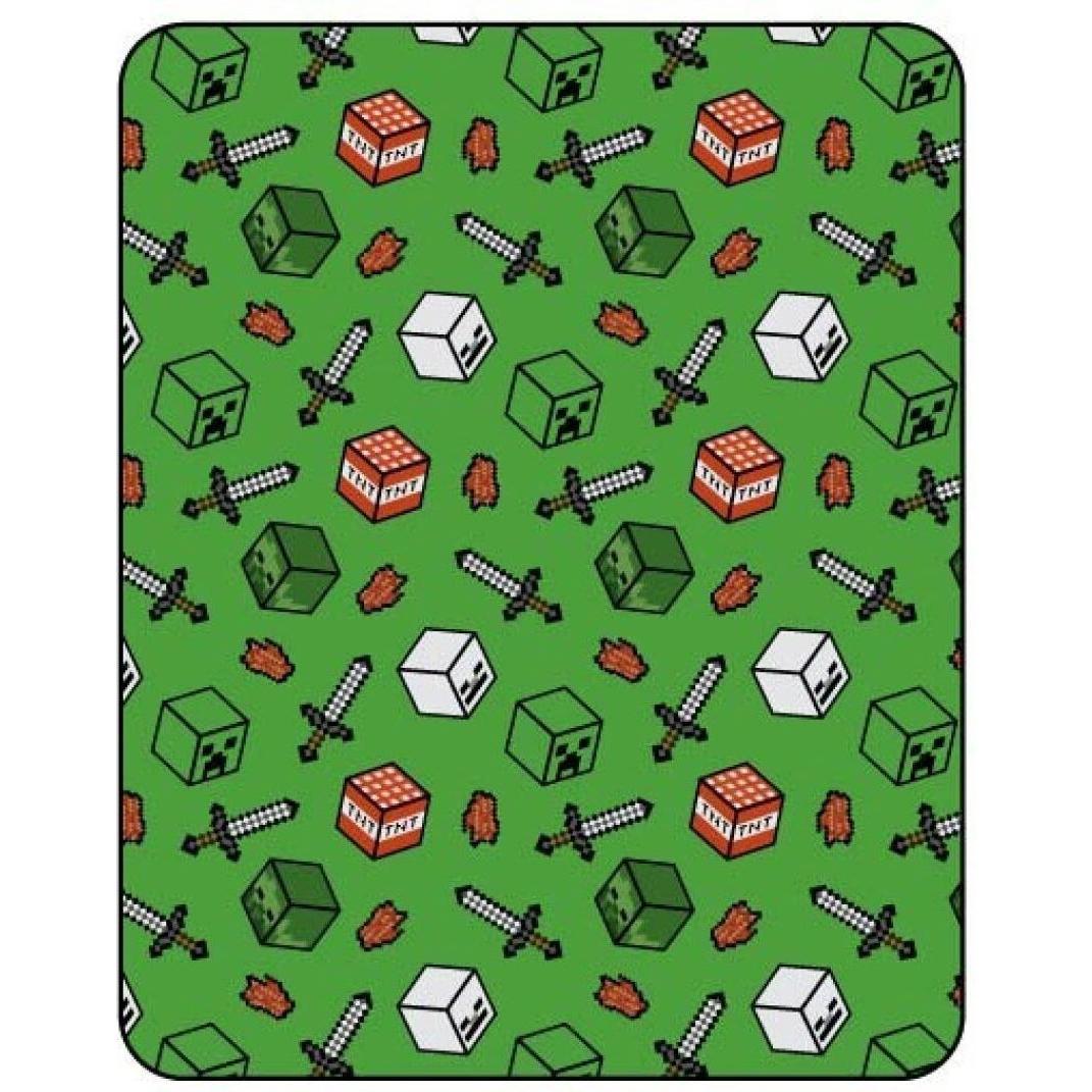 Aymax Minecraft - Couverture en flanelle Symboles (110x150cm)
