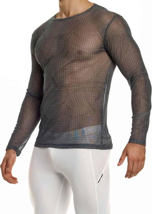 Actual product image Abstract Net Long Sleeve Shirt Grau Medium (M)