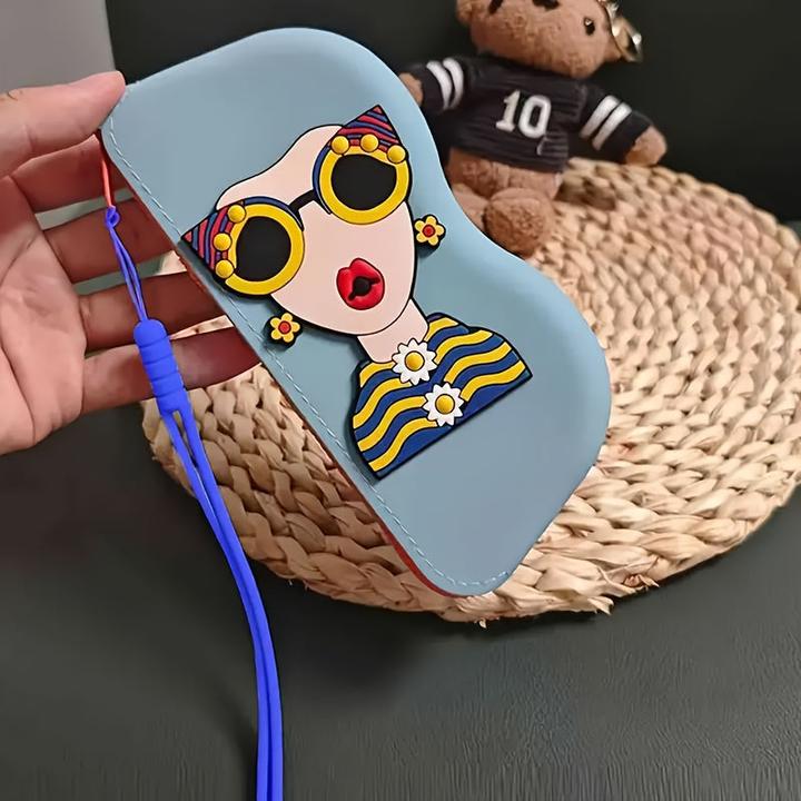 Actual product image Only-Bags.Store 1Stück. Silikon-Brillenetui mit Riemen - Tragbarer Reise-Organizer für Brillen, Lippenstift