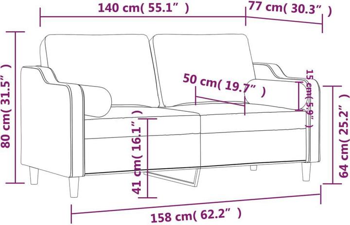 Produktbild vidaXL 2-Sitzer-Sofa (2-Sitzer)