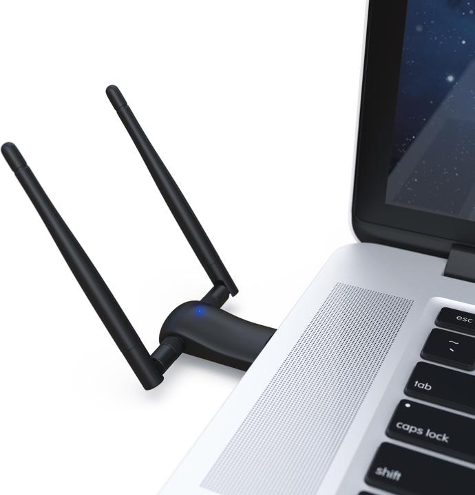 Immagine prodotto Aplic WLAN Stick, Dongle WIFI USB 3.0, 1200 MBit/s Dual Band 2.4 + 5 Ghz antenne esterne (USB)