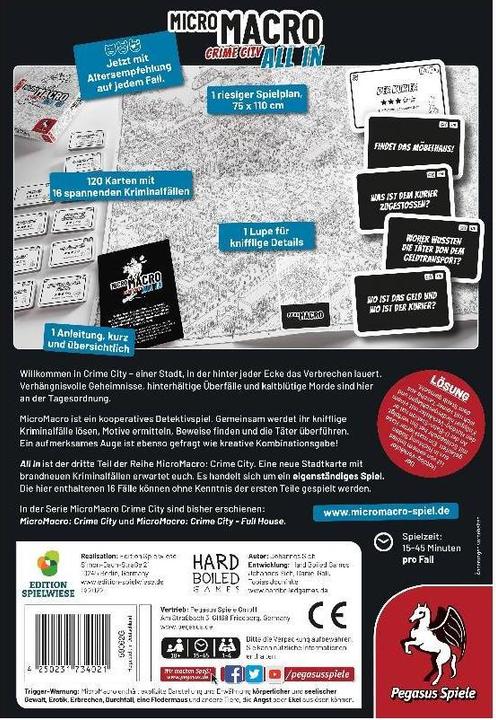 Produktbild Pegasus MicroMacro: Crime City 3? All In (Edition Spielwiese) (Deutsch)