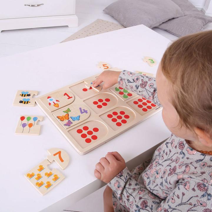 Actual product image Bigjigs Wooden Learning Puzzle Numbers (18 pieces)