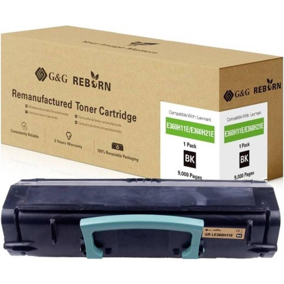 G&G, Toner, Toner ersetzt Lexmark E360 Kompatibel Schwarz 9000 Seiten Reborn remanufact