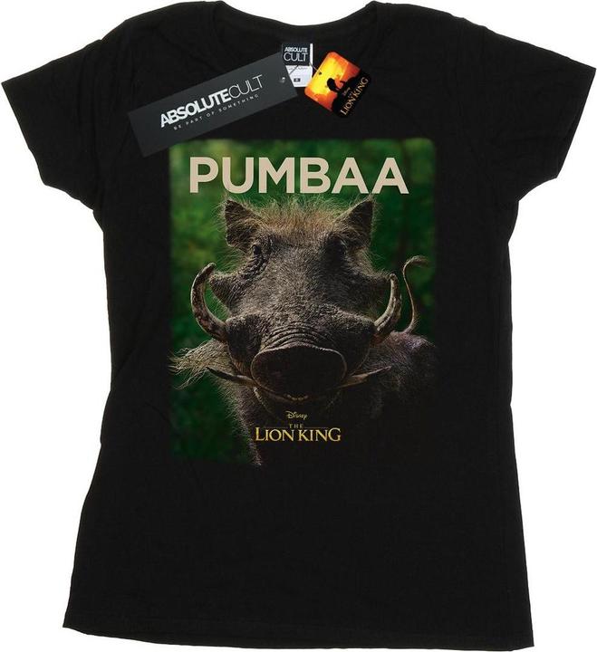 Actual product image Disney Womens/Ladies The Lion King Movie Pumbaa Poster Cotton T-Shirt (XL)