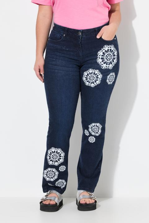 Produktbild Angel of Style Jeans Paula, Straight Fit, 3D-Blumendruck (46)