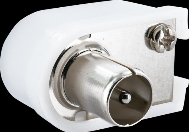 Actual product image Schwaiger Coax Angle Plug Silver/White (Plugs and connectors)