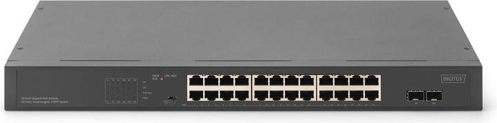 Productafbeelding Digitus 24-poorts Gigabit netwerkswitch, 19-inch, onbeheerd, 2 uplink poorten, SFP (24 ports)