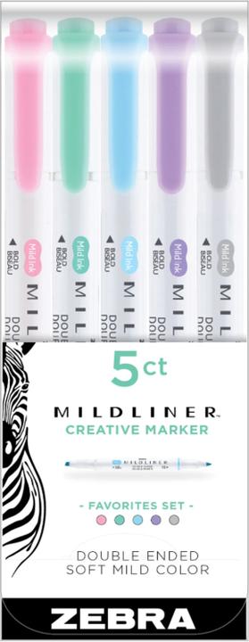 Zebra Mildliner Stylos Bulletjournal Favorites Tones Set de 5 pièces (5x)