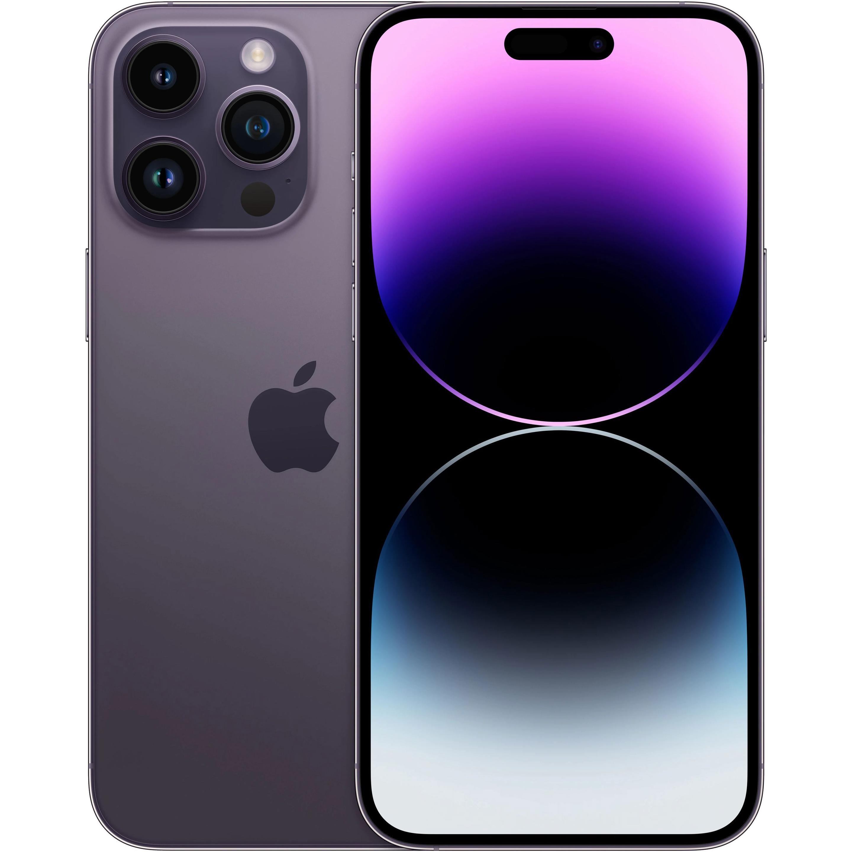 Apple iPhone 14 Pro Max (128 GB, Deep Purple, 6.70", SIM + eSIM, 48 Mpx, 5G), Smartphone, Violett