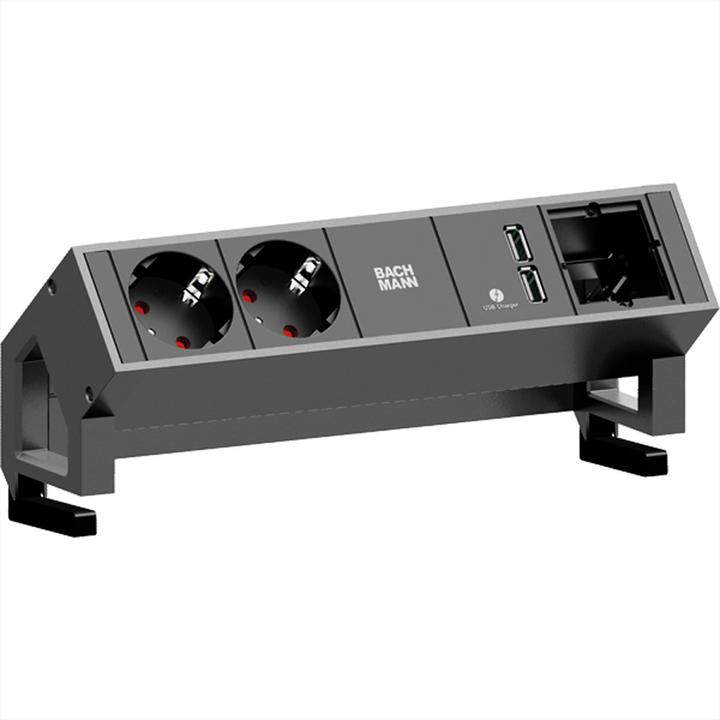 Produktbild Bachmann DESK2 - 2xSchuko, 1xUSB & (2 x, CEE 7/3, CEE 7/16, 0.20 m)