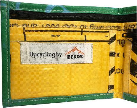 Immagine prodotto Bekos Upcycling - portafoglio classico realizzato con sacchetti di cibo per pesci riciclati verde / blu