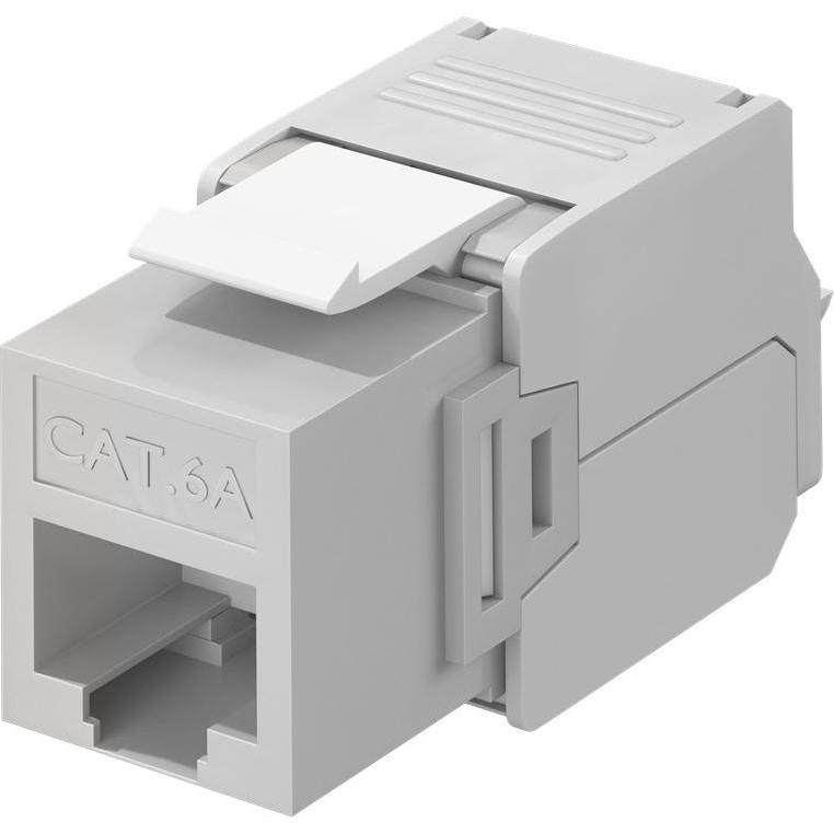 Thumbnail - Goobay CAT 6a KeyStone RJ45 Jack,ungeschirmt, 500MHz, Hellgrau-Weiss (Keystone Modul), Netzwerk Zubehör